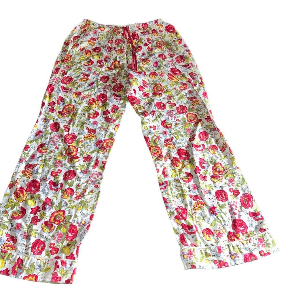 Lands End 100% cotton Floral Lounge Pajama Pants size small (6-8)